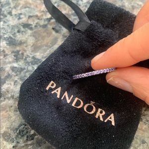 Pandora Stackable Purple Channel Band Sterling Silver Ring